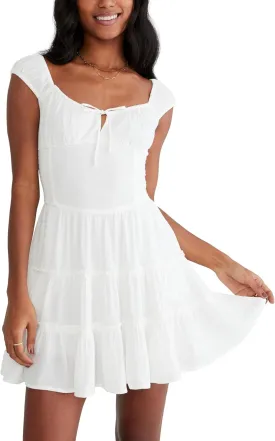 AEROPOSTALE Women's Smocked Waist Short Sleeve Mini Dress