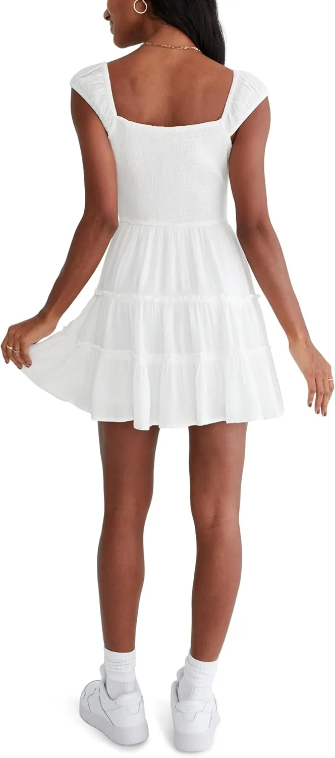 AEROPOSTALE Women's Smocked Waist Short Sleeve Mini Dress