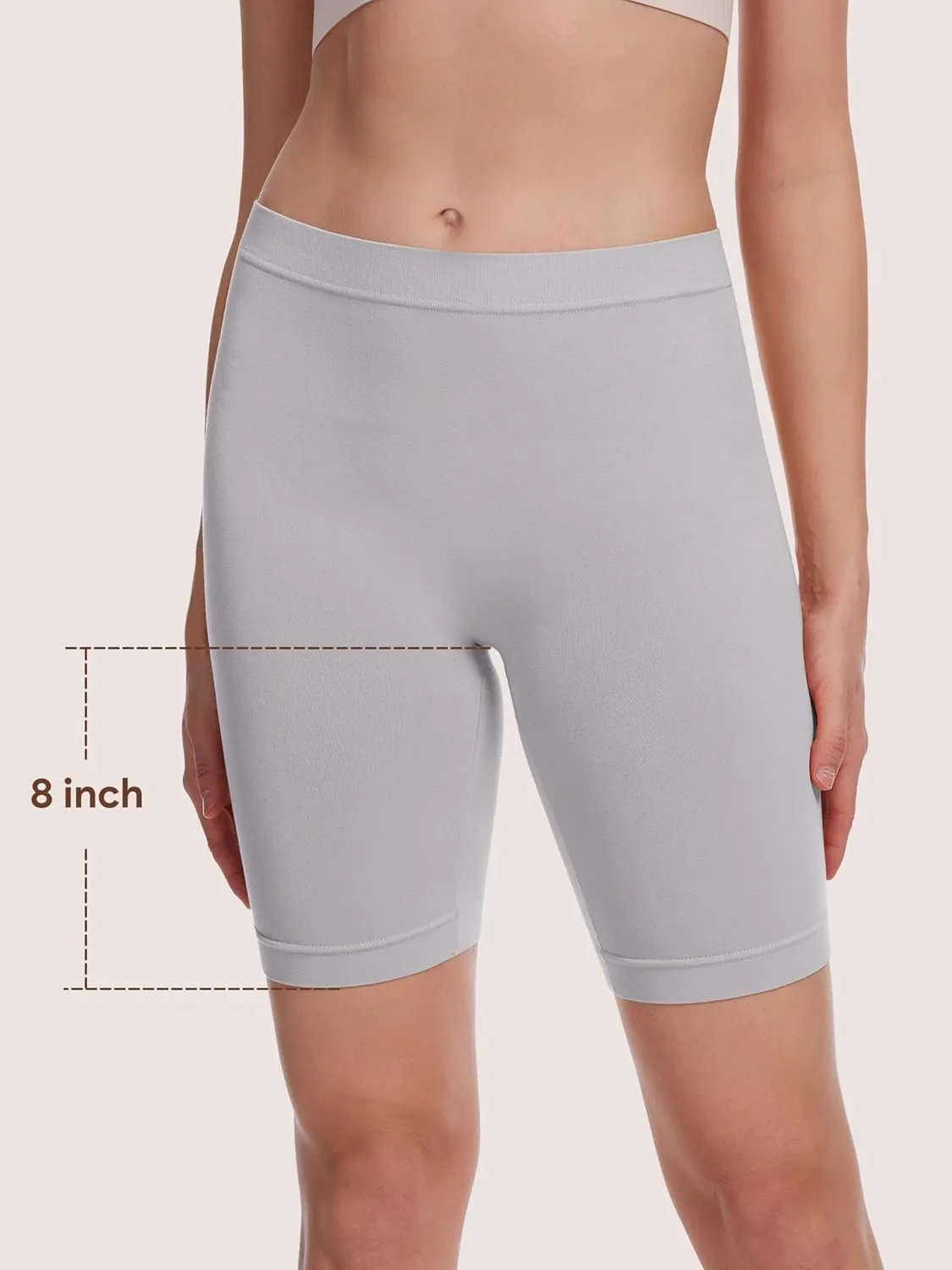 Angelhood Women's Cotton Boy Shorts Underwear Anti Chafing Seamless Biker Shorts High Waisted Soft Plus Boxer Briefs 4 Pack