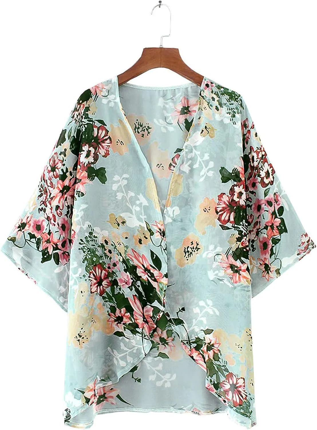 BB&KK Women's Floral Kimono Summer Short Cover Ups Tops
