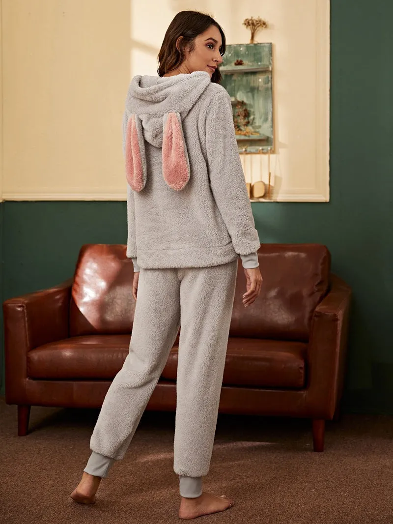 BerriesJam - Lovely Flannel Home Clothes Warm Velvet Suit