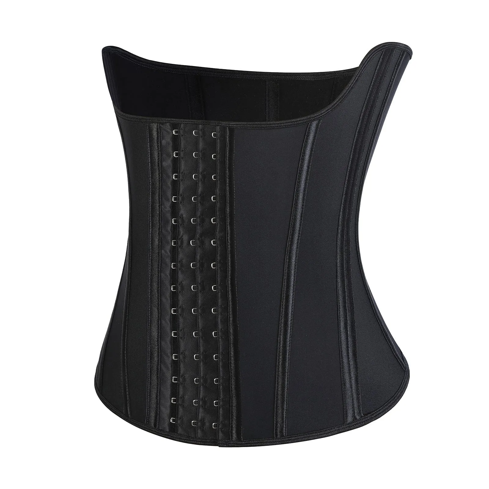 Black Latex Tummy Control Waist Trainer 14 Steel Bones Lose Weight