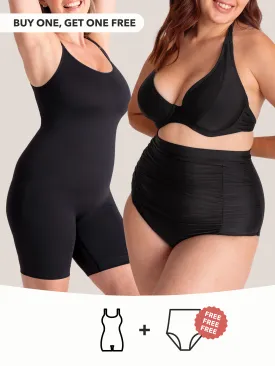 Buy 1, Get 1 FREE: 1 Mid-Thigh Bodysuit   1 FREE Bikini Bottom