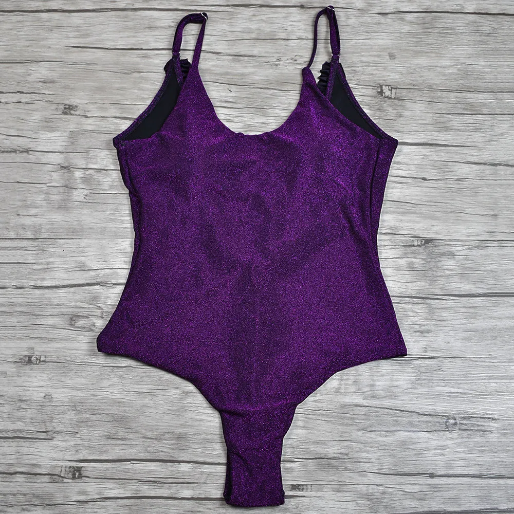 CLASSIC BACKLESS RUFFLED  ONE PIECE SWIMSUIT