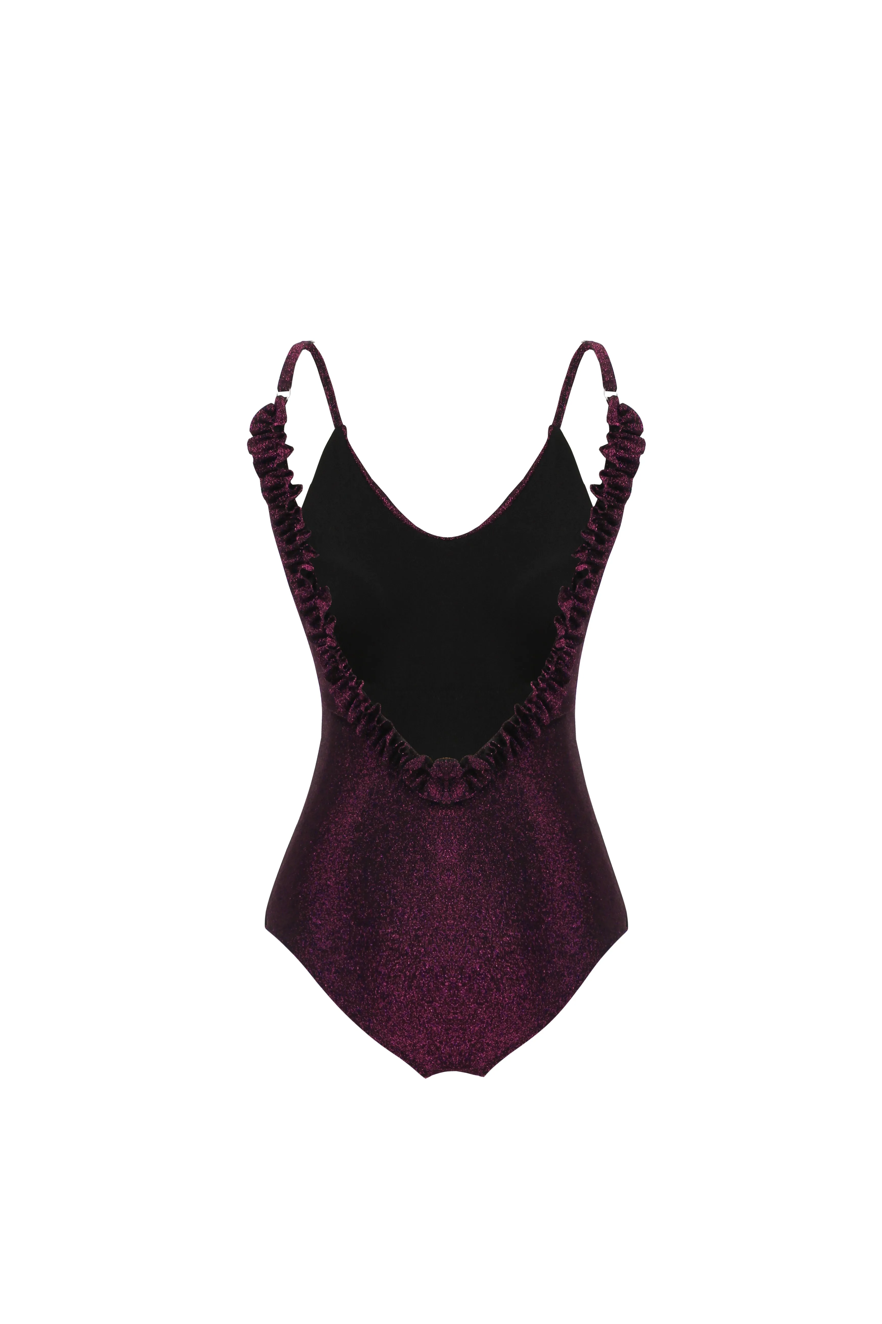 CLASSIC BACKLESS RUFFLED  ONE PIECE SWIMSUIT