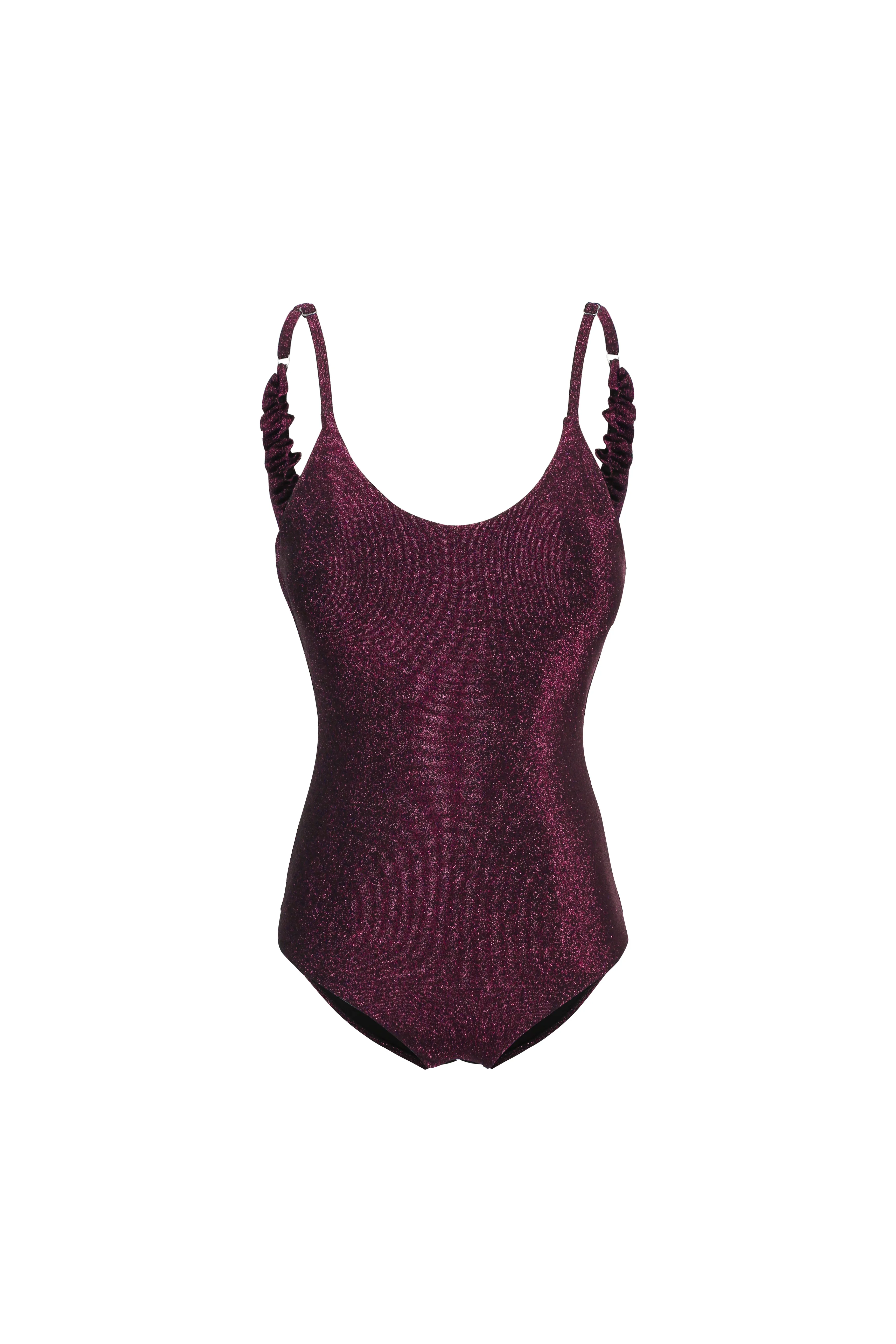CLASSIC BACKLESS RUFFLED  ONE PIECE SWIMSUIT