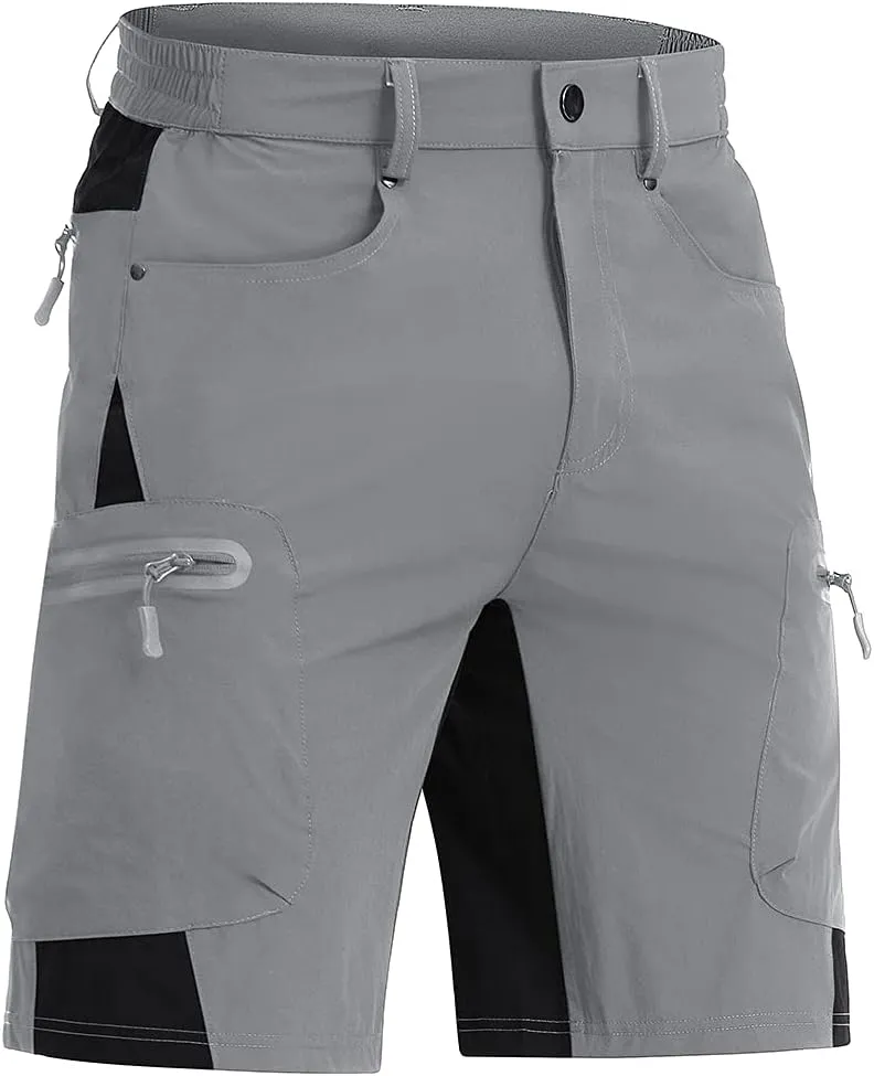 CRYSULLY Men's Hiking Cargo Shorts Outdoor Summer Lightweight Quick Dry Casual Shorts with 5 Pocket