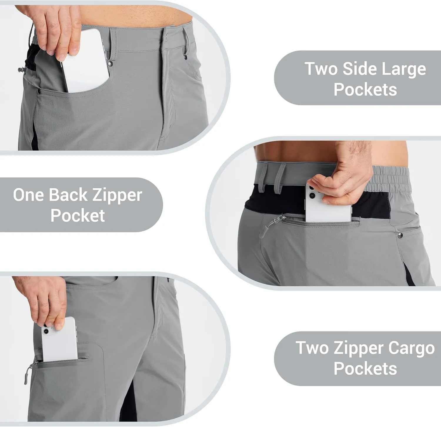 CRYSULLY Men's Hiking Cargo Shorts Outdoor Summer Lightweight Quick Dry Casual Shorts with 5 Pocket