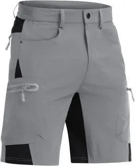CRYSULLY Men's Hiking Cargo Shorts Outdoor Summer Lightweight Quick Dry Casual Shorts with 5 Pocket