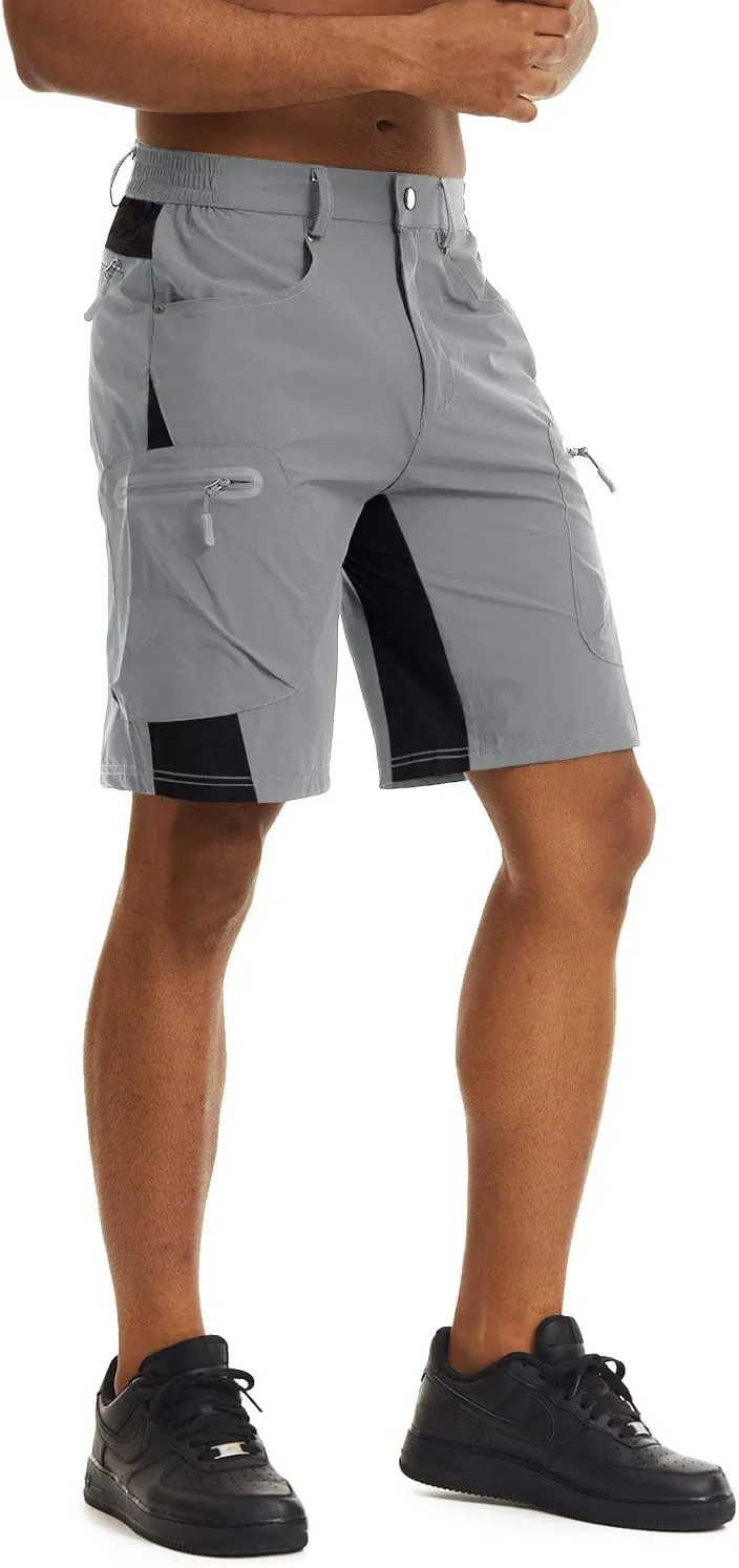 CRYSULLY Men's Hiking Cargo Shorts Outdoor Summer Lightweight Quick Dry Casual Shorts with 5 Pocket