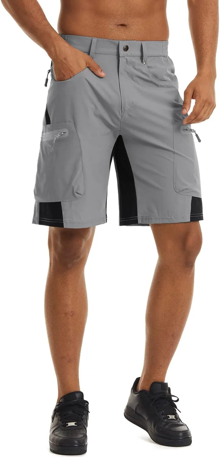 CRYSULLY Men's Hiking Cargo Shorts Outdoor Summer Lightweight Quick Dry Casual Shorts with 5 Pocket