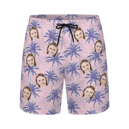 Custom Face Pink Coconut Men's Quick Dry 2 in 1 Surfing & Beach Shorts Male Gym Fitness Shorts