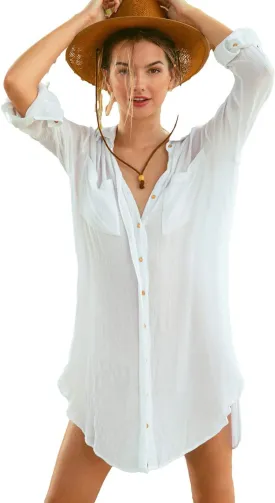 Eddoyee Summer Casual Swimsuit Cover Ups for Women Beach Shirt Tunic Dress