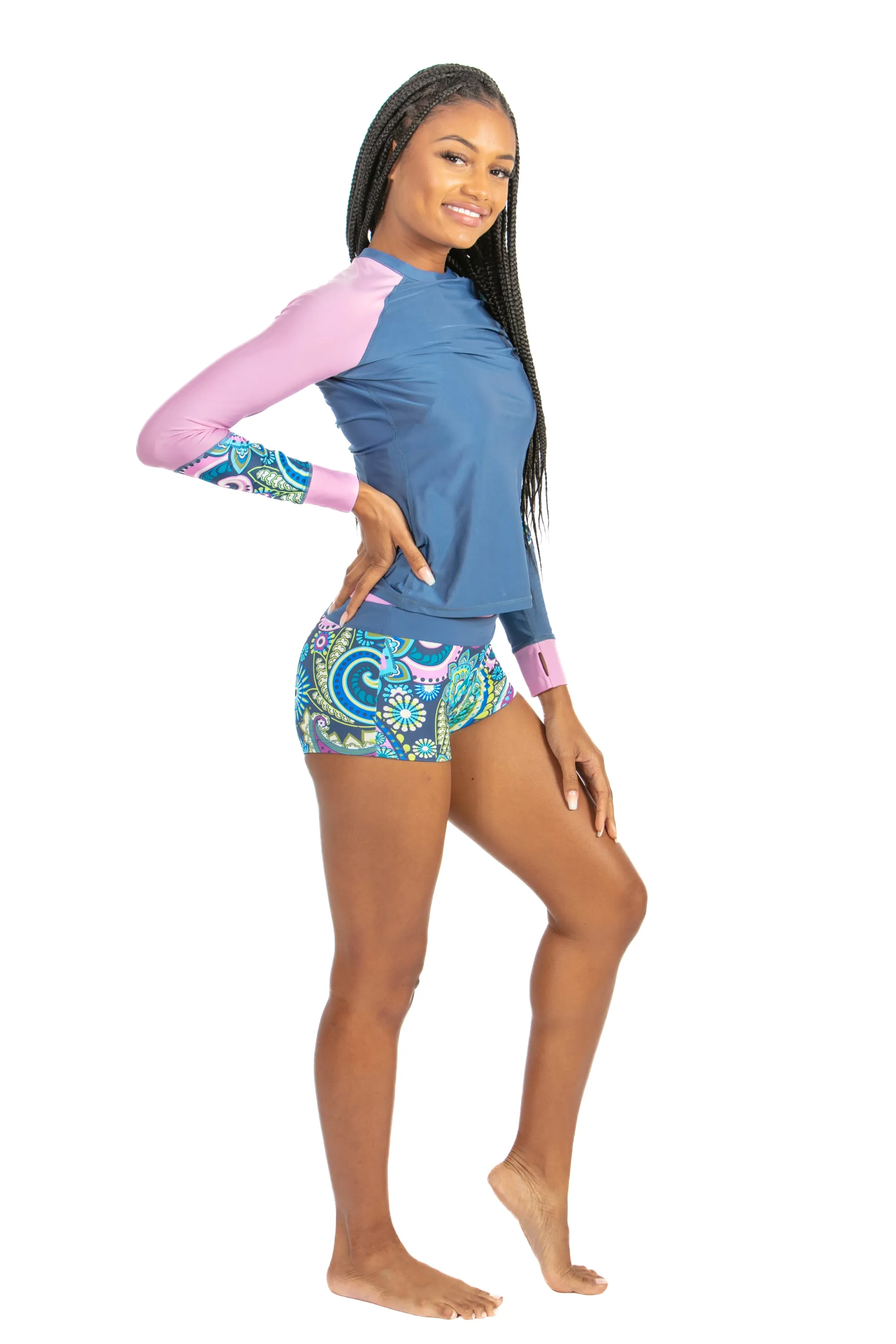 Galia Jewel Stirrup Sleeve Rash Gaurd