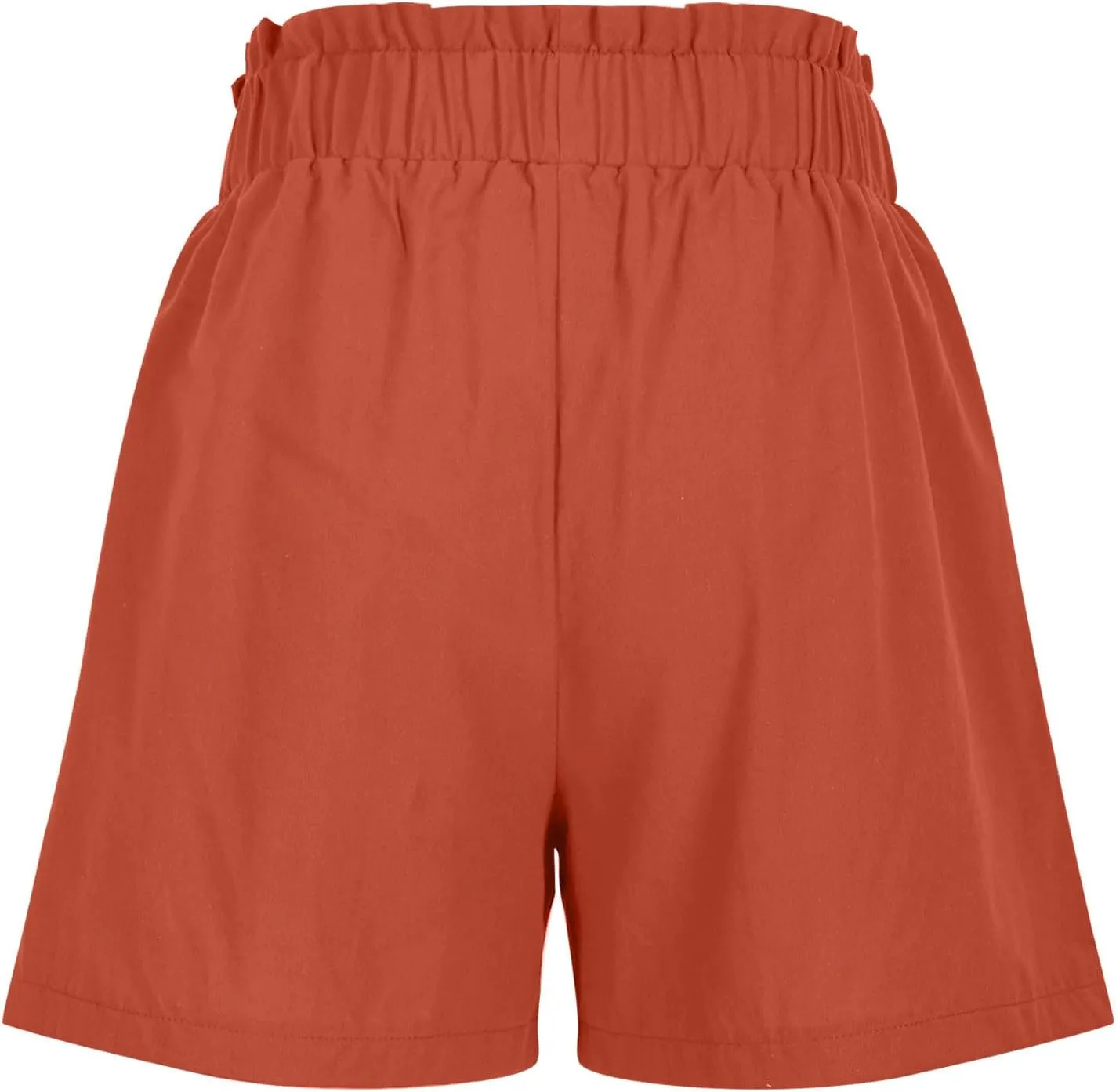HGps8w Cotton Linen Shorts for Women 2025 Paperbag Waist Casual Comfy Summer Beach Lightweight Short Pants with Pockets