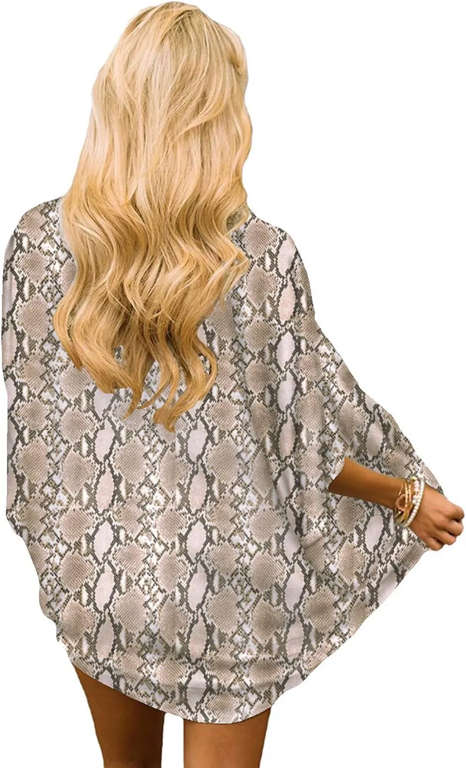 Hibluco Women's Floral Kimono Cardigan Casual Chiffon Tops Loose Beach Cover Ups