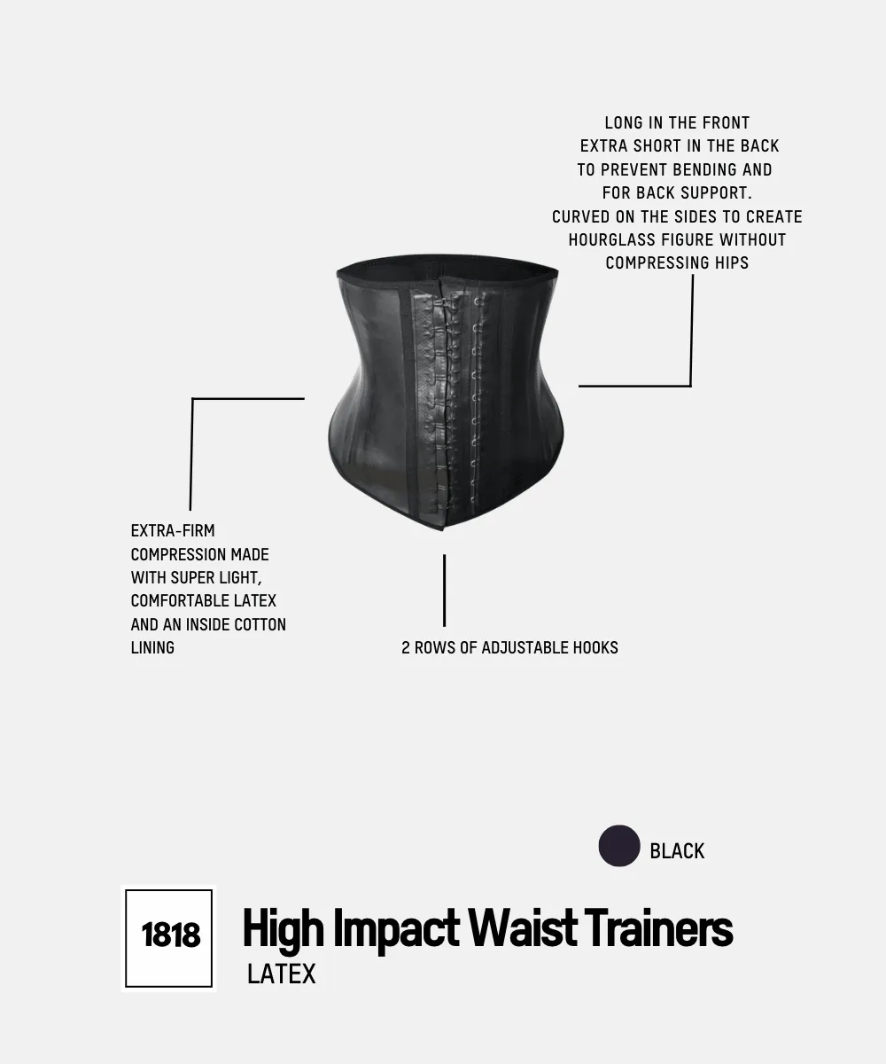 High Impact Latex Short Waist Trainer Onyx