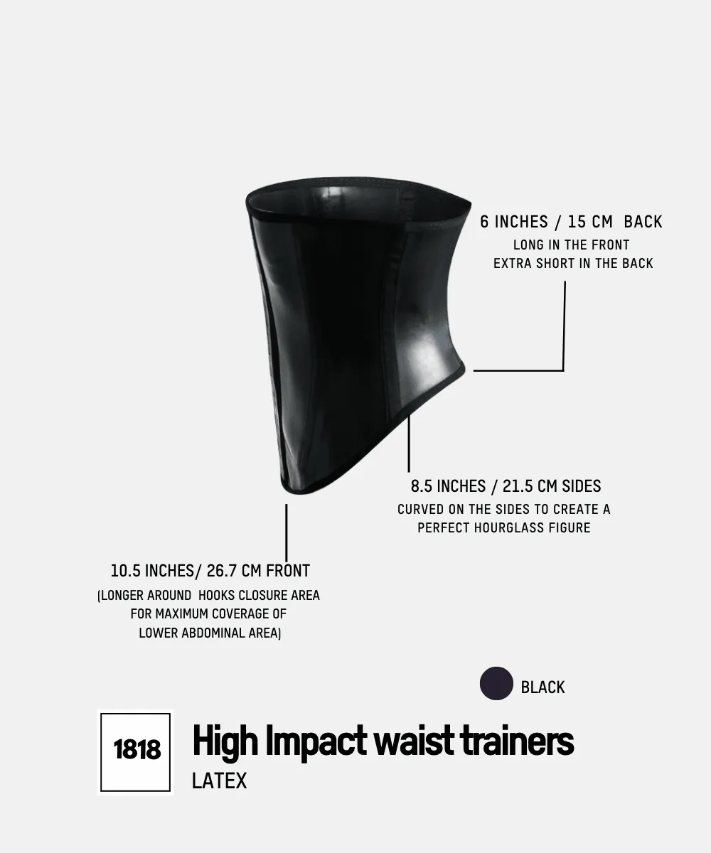 High Impact Latex Short Waist Trainer Onyx