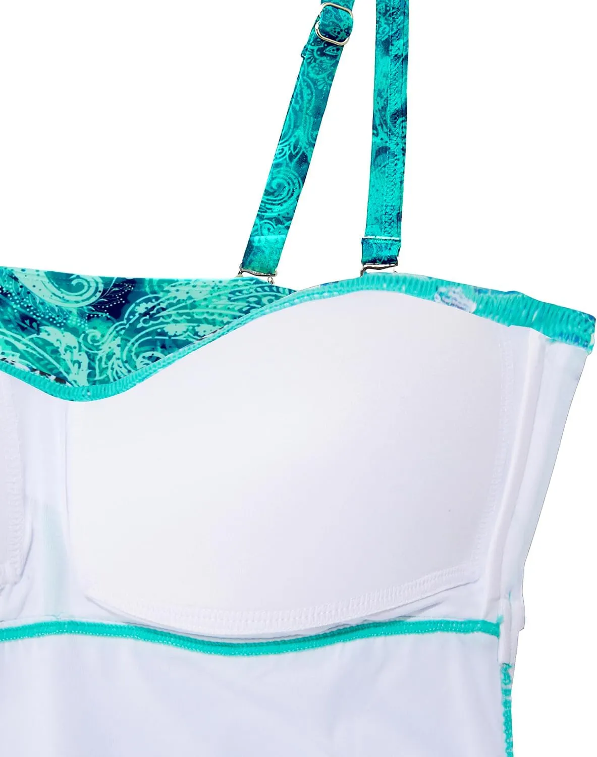 Holipick Tankini Top for Women Twist Front Bandeau Swimsuit Tummy Control Bathing Suit Top Only No Bottom