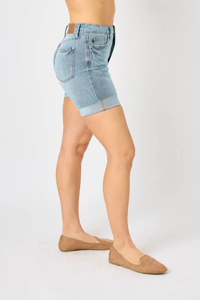 Judy Blue High Waist Tummy Control Cool Denim Shorts 150205