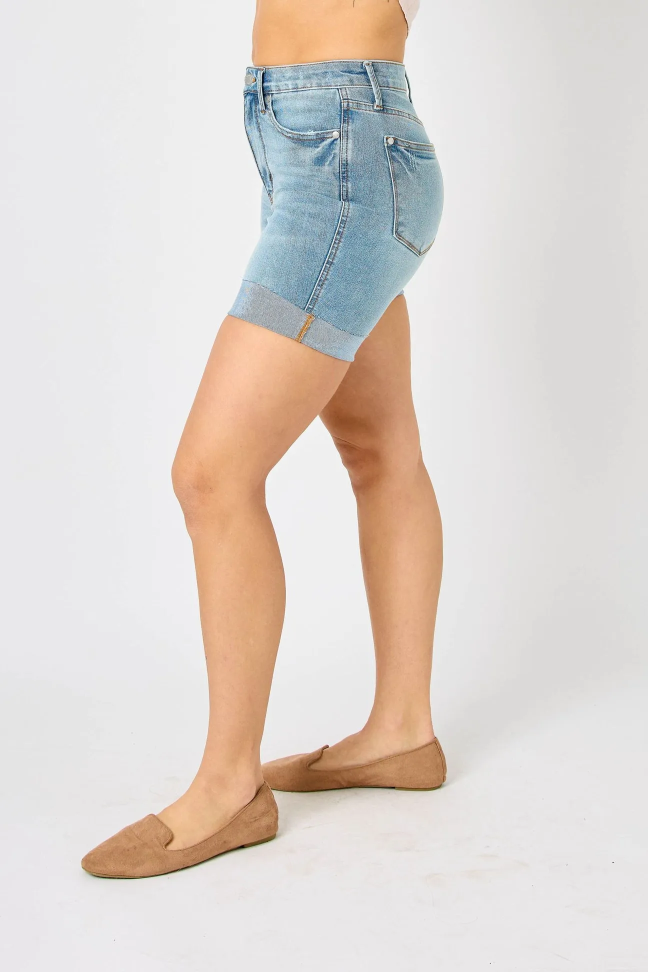 Judy Blue High Waist Tummy Control Cool Denim Shorts 150205