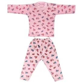 Kids and BEBS Baby Boy and Baby Girls Sleepwear Night Suit, Night Wear, Top & Pajama Set Full Sleeve with round neck printed pink (1 Years - 2 Years)