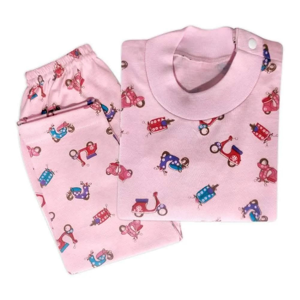 Kids and BEBS Baby Boy and Baby Girls Sleepwear Night Suit, Night Wear, Top & Pajama Set Full Sleeve with round neck printed pink (2 Years - 3 Years)