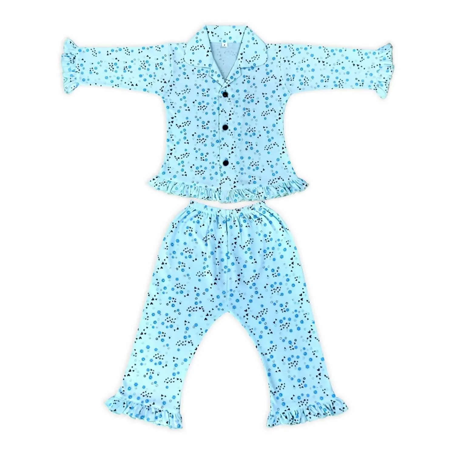 Kids and BEBS Knight Wear for Kids Top and Pajama Set It's Made with Pure Cotton This Night Suit is Suitable for (2 year to 3 Years) Old Boys and Girls Pack of 1 (Blue)