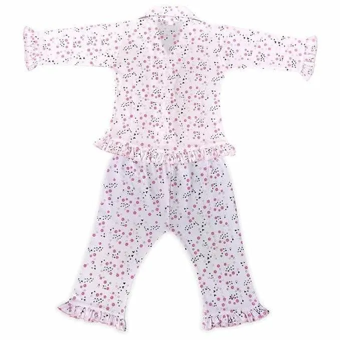 Kids and BEBS Knight Wear for Kids Top and Pajama Set It's Made with Pure Cotton This Night Suit is Suitable for (5 year to 6 Years) Old Boys and Girls Pack of 1 (White & pink)