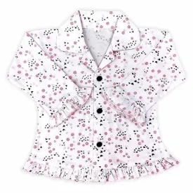 Kids and BEBS Knight Wear for Kids Top and Pajama Set It's Made with Pure Cotton This Night Suit is Suitable for (5 year to 6 Years) Old Boys and Girls Pack of 1 (White & pink)