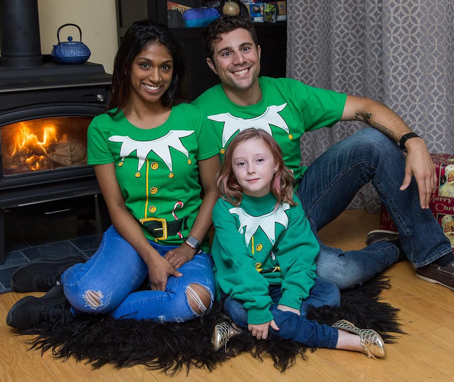 Kid's Santa's Elf Costume | Novelty Christmas Sweater, Holiday Child Sweatshirt