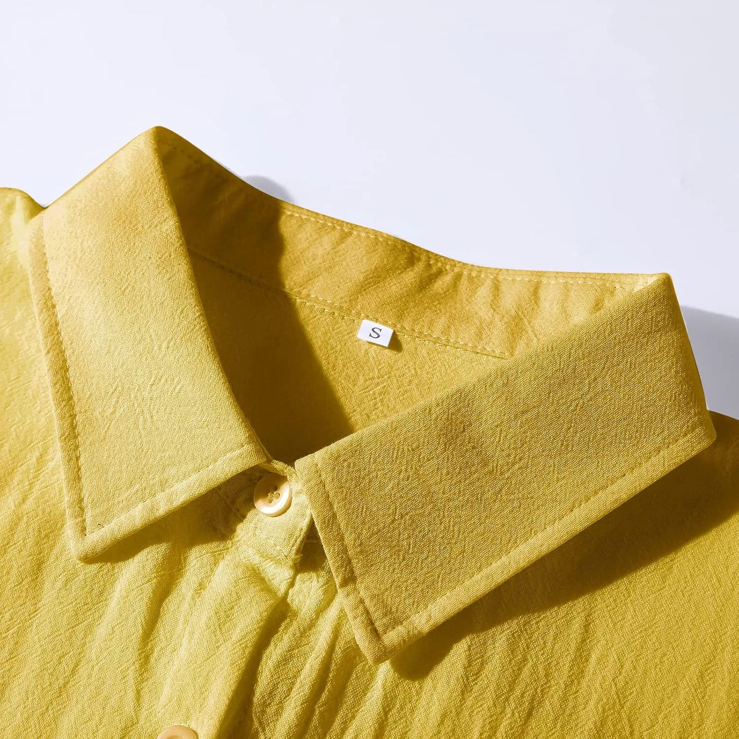 Ladyful Women's Button Down Cotton Linen Shirt Dress Long Sleeve Maxi Shirtdress Beach Summer Dress Pockets