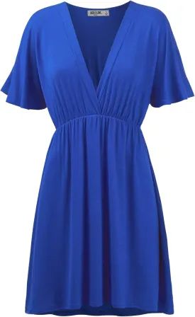 Lock and Love Womens Short Sleeve Kimono Style Deep V Neck Casual Summer Dress S-3XL Plus Size