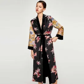 Long Floral Kimono Robe