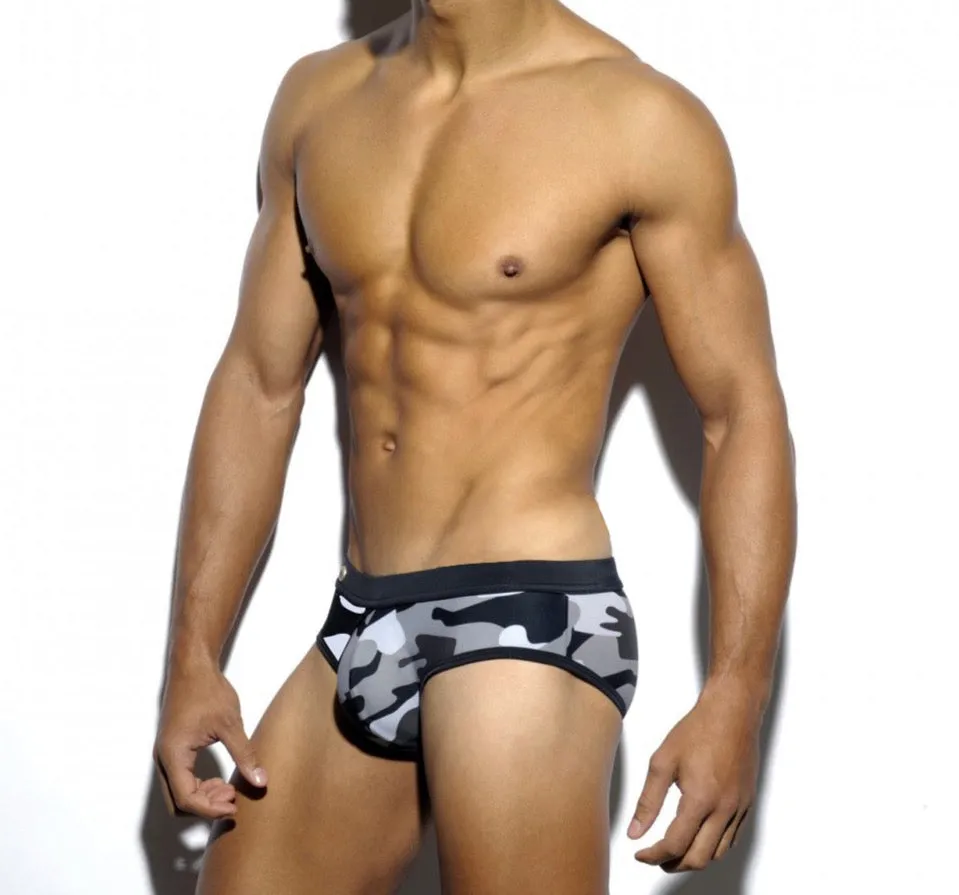 Men's Camouflage Flattering Fit Swim Briefs
