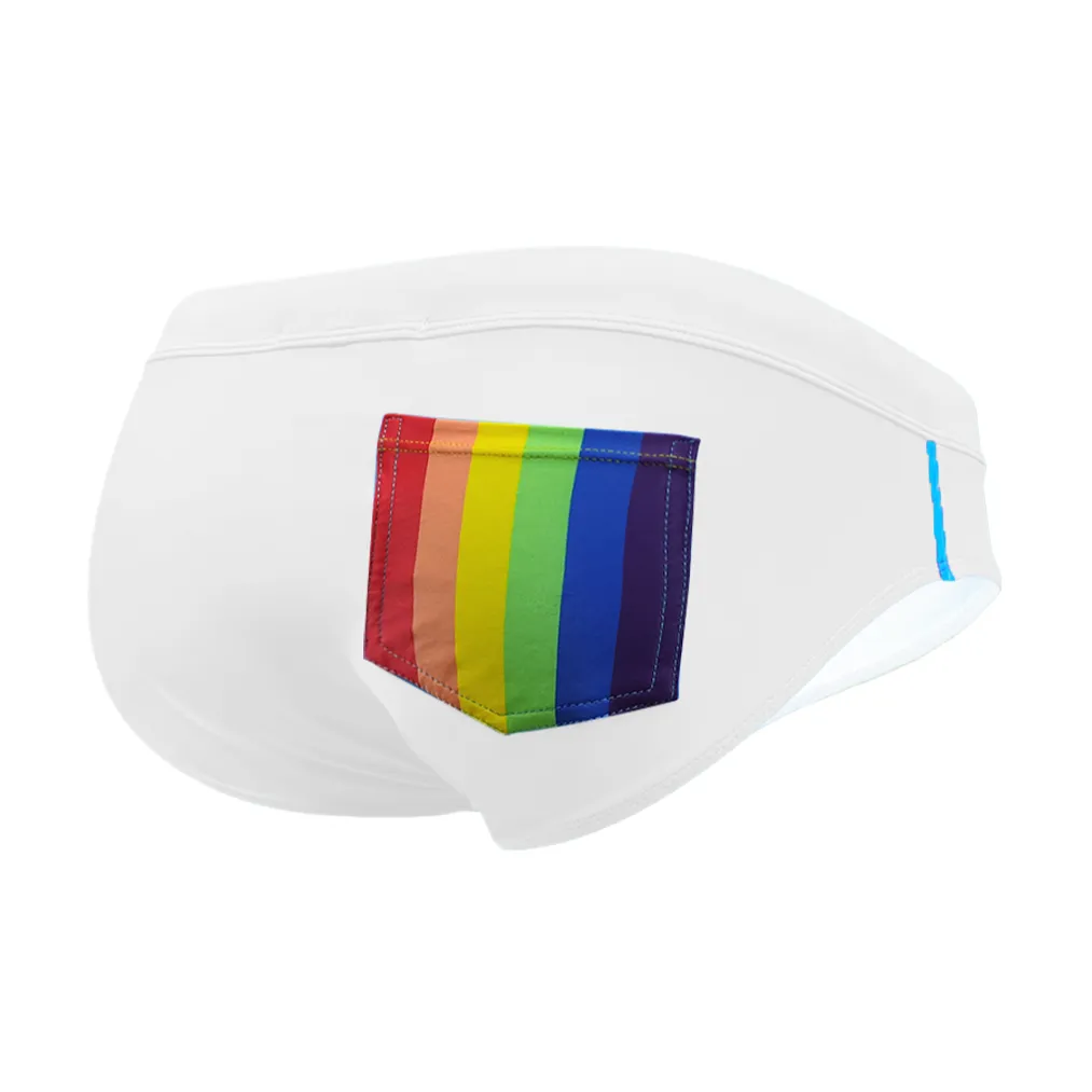 Men's Rainbow Back Pocket Swim Briefs