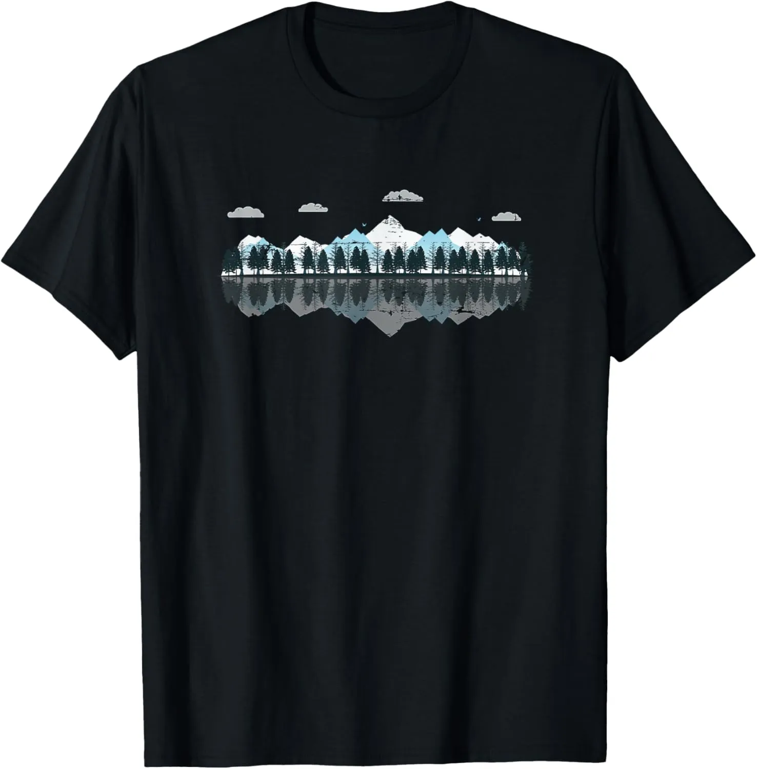 Outdoor Mountains Landscape Forest Trees Reflection Nature T-Shirt