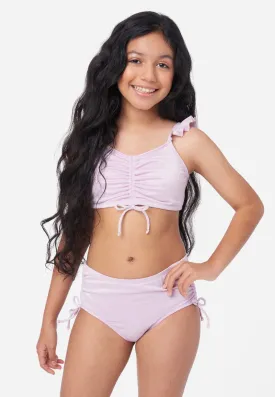 Patterned Ruched Bikini Swim Set