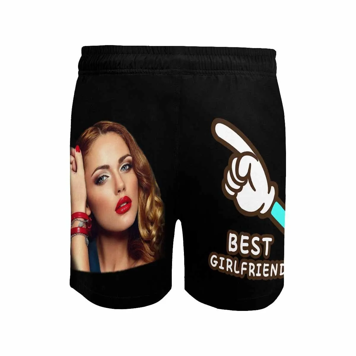 Personalized I Love My Girlfriend Swim Trunks Funny Text Best Girlfriend Men's Quick Dry Swim Shorts