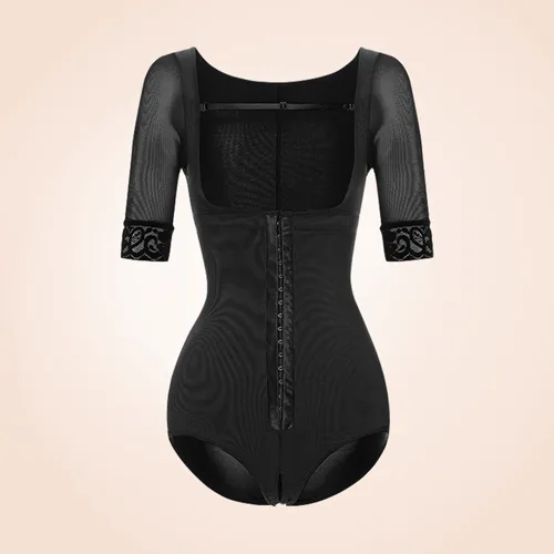 Plus Size Front Closure Hip Lifting Solid Lace Bodysuits Shapewear