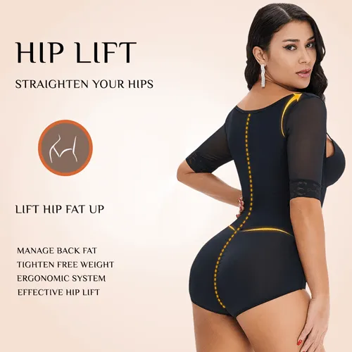 Plus Size Front Closure Hip Lifting Solid Lace Bodysuits Shapewear