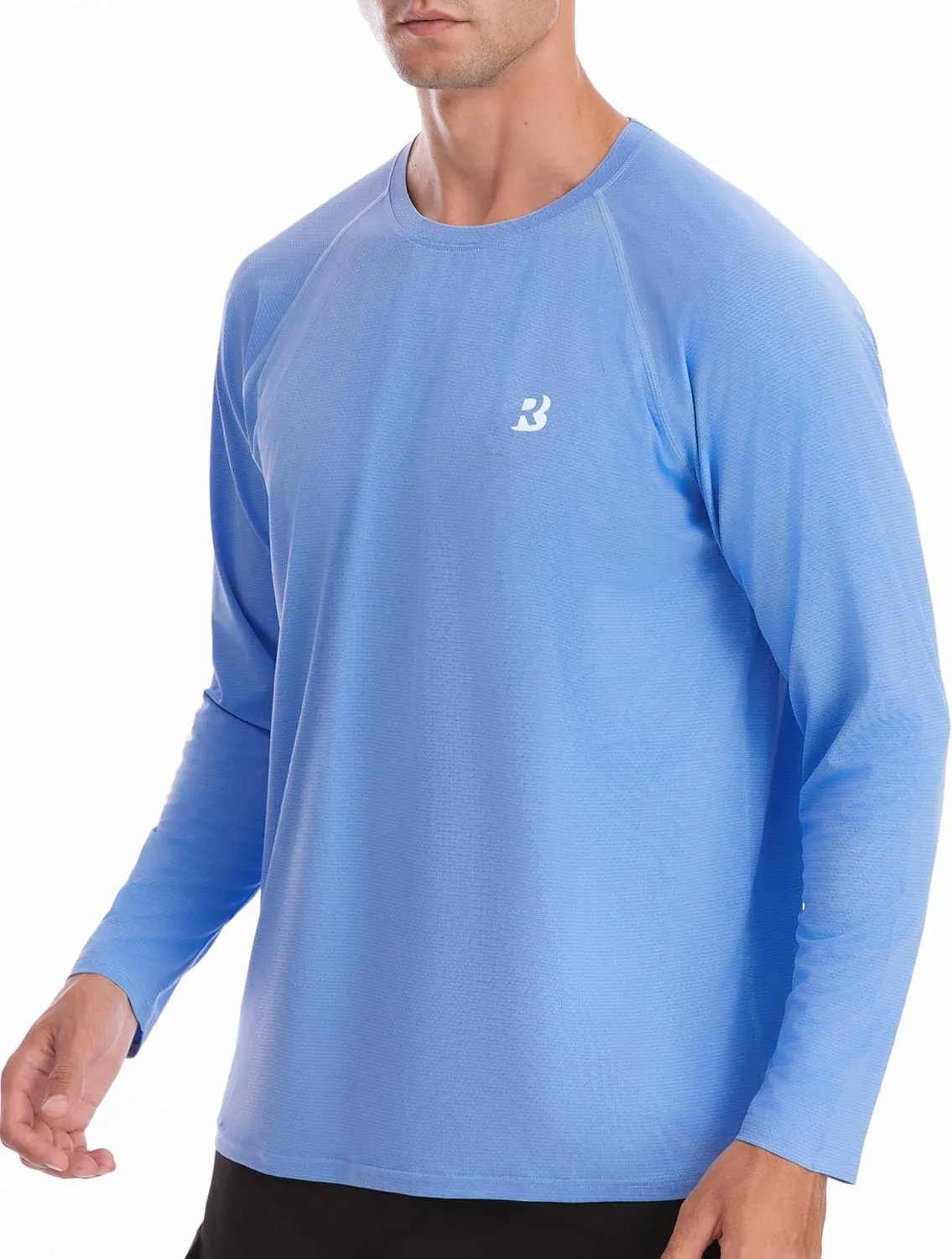Roadbox Men's UPF 50  Rash Guard Long Sleeve, Cool Dry UV Sun Protection Water T-Shirts, Lightweight Fishing Hiking Shirts
