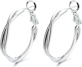 Small Silver Hoop Earrings for Women 925 Sterling Silver Plated Huggie Hoops Earring with Zircon Inlay Jewelry Gifts for Women Hypoallergenic