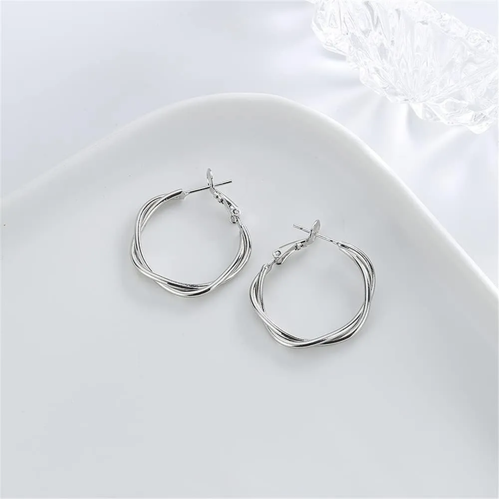 Small Silver Hoop Earrings for Women 925 Sterling Silver Plated Huggie Hoops Earring with Zircon Inlay Jewelry Gifts for Women Hypoallergenic