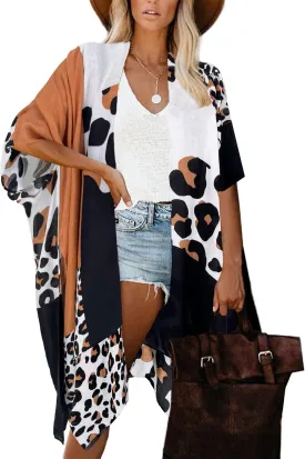 Spicy Sandia Kimonos for Women Floral Beach Cover Up Loose Swimsuit Bathing Suit Coverup Cardigan for Summer Swimwear