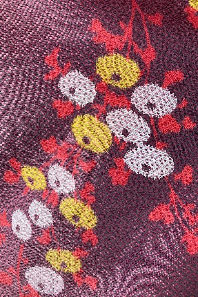 Vintage 1940s Maroon Abstract Floral Kimono