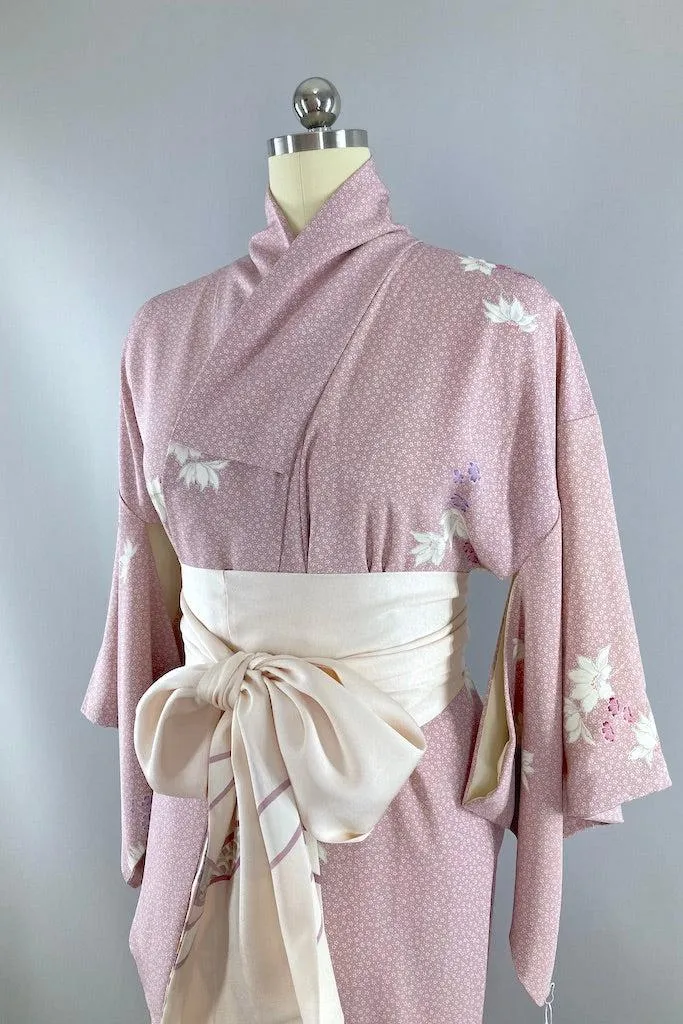 Vintage Lavender Floral Kimono
