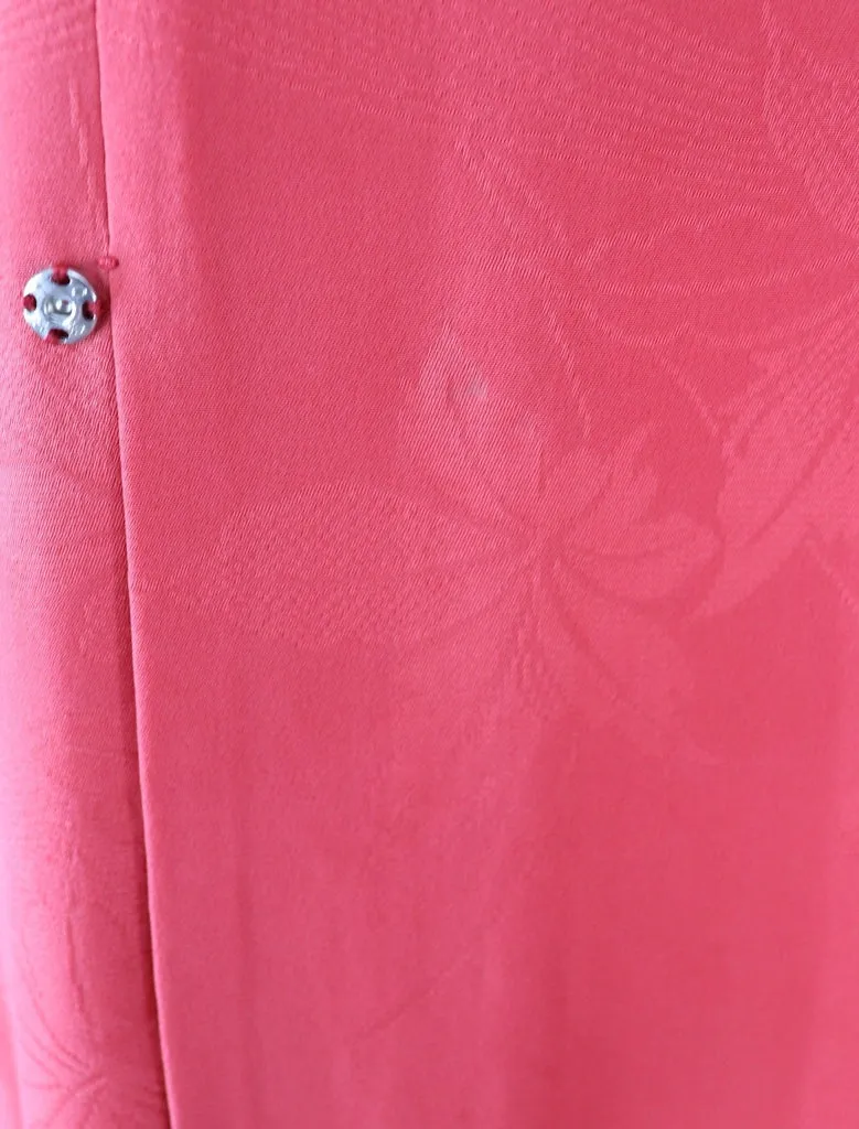 Vintage Silk Kimono Jacket in Red Floral