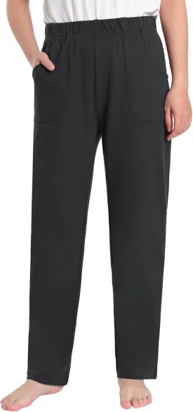 Weintee Women's Petite Elastic Waist Knit Pants