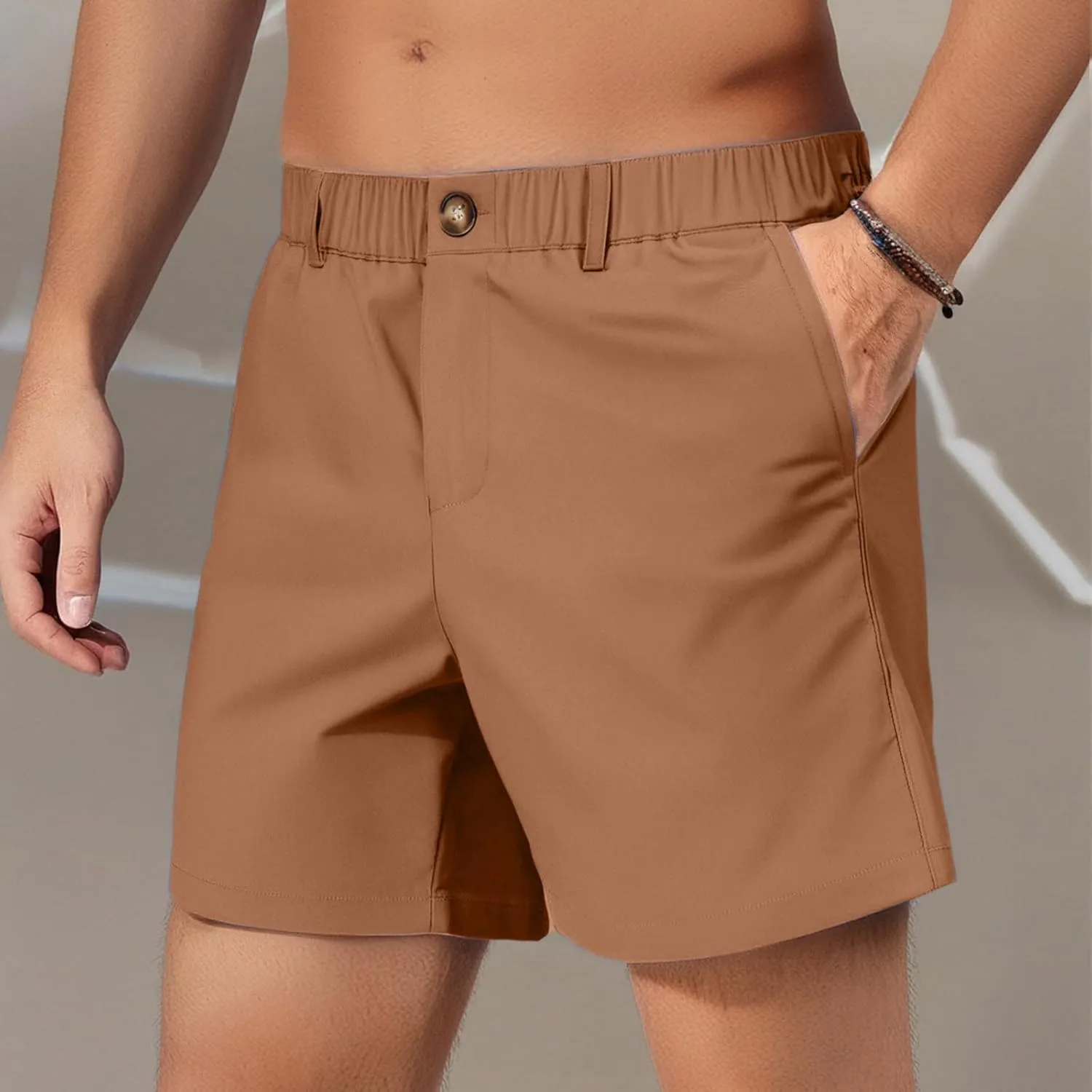 WENKOMG1 Mens Casual Shorts Quick Dry Elastic Waist Summer Golf Shorts